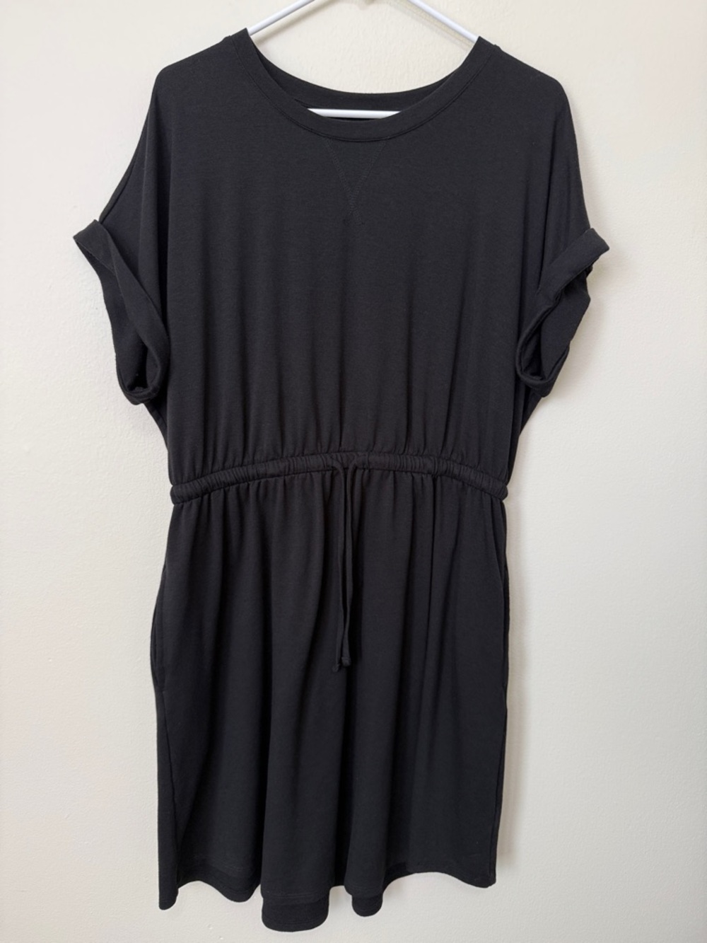 Maurices T-Shirt Romper Women's Size XL Black Soft Drawstring Waist Comfy Casual